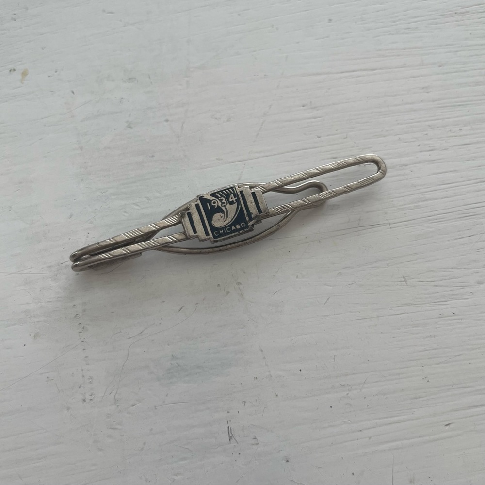 Vintage Tie Clip Bar 1934 Chicago Money Clip MCM Old School